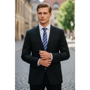 Cavallini 100% Silk Tie USA Hand Sewn Imported Fabric Purple Black